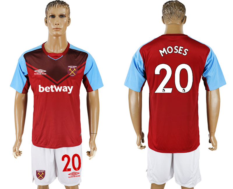 Men 2017-2018 club West Ham United home 20 red soccer jersey